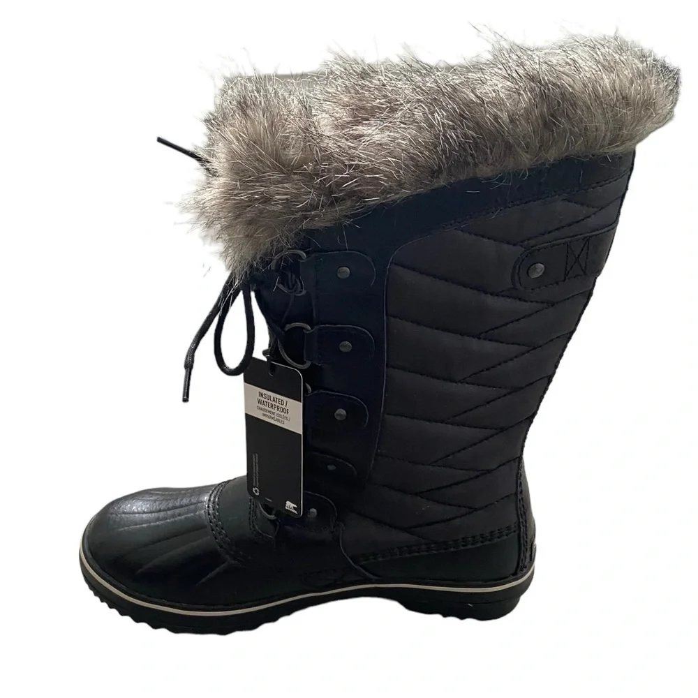 NWT Sorel Tofino II Faux Fur Lined Waterproof Boot Black